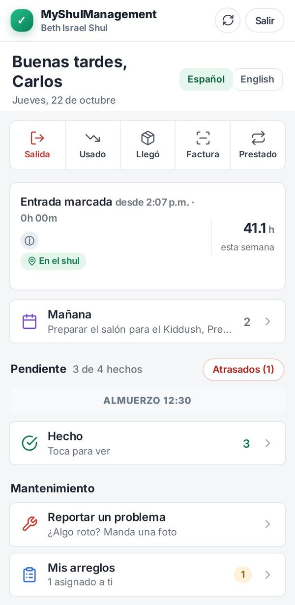 Worker home in Spanish